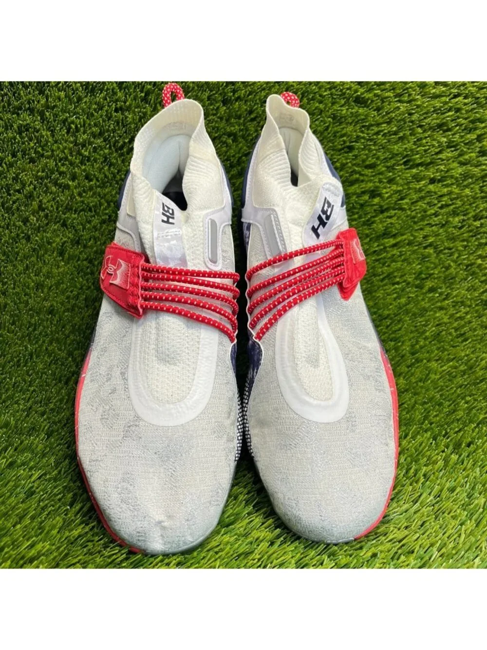 Under Armour Bryce Harper 8 Low ST USA Mens Size 13 White Red Baseball Cleats